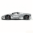 MOC-194680 1:8 Sports Car Ferrari LaFerrari Building Block Set 3636pcs Collectible Model Kit with Custom Wheels