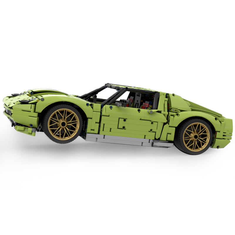 MOC-119000 1:8 Sports Car Lamborghini Miura Concept Building Block Set 3435pcs Collectible Model Kit with Custom Wheels