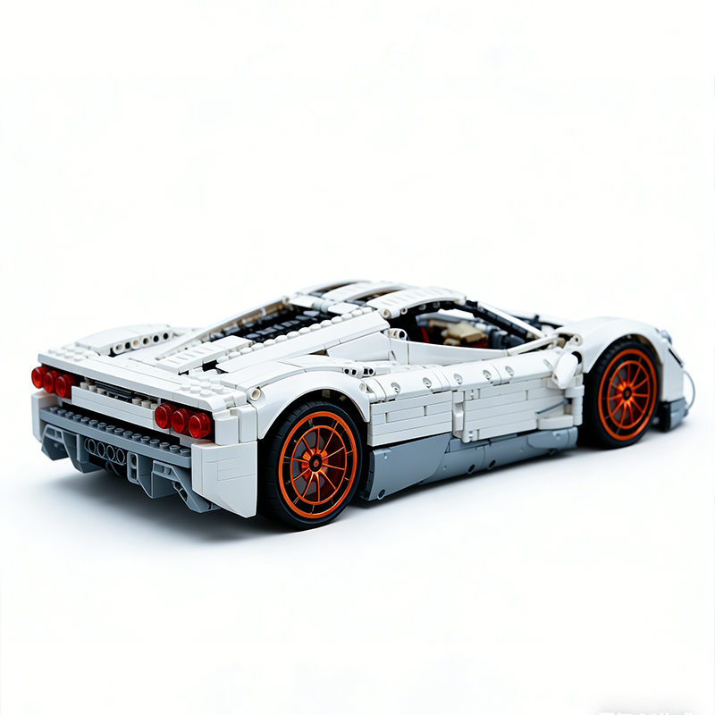 K BOX-10549 1:8 Sports Car Utopia UV-Painted White Building Block Set 4719pcs Adult Collector Collectible Model Kit