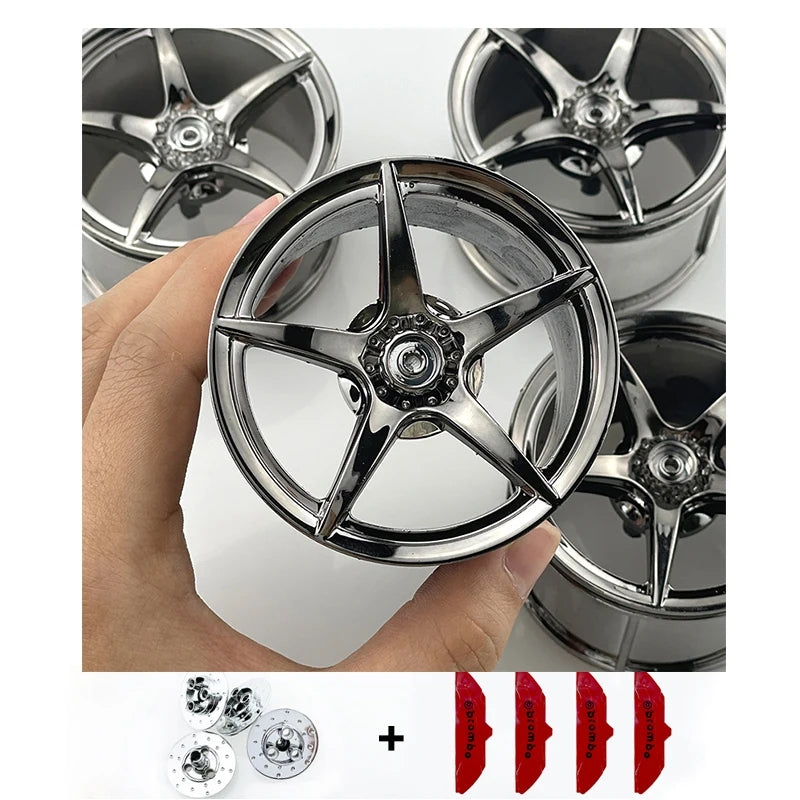 4PCS Custom electroplated building block accessories wheel set