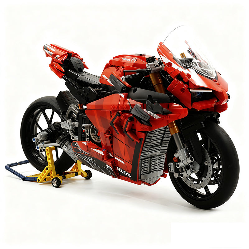 672101 Motorcycle Car Model Building Blocks MOC Racing V4S Vehicles Bricks  2129pcs
