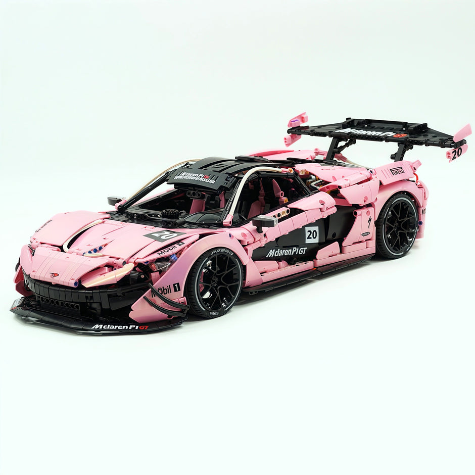 TGL-42172 1:8 Sports Car McLaren P1 Custom Pearlescent Pink Building Block Set 3886pcs Adult Collector Collectible Model Kit