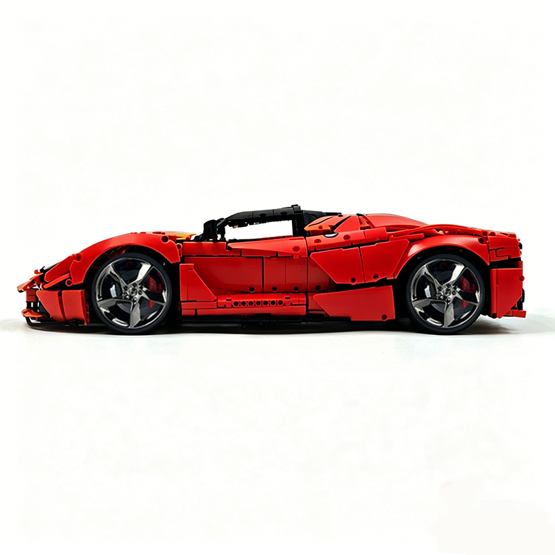 MOC-194680 1:8 Sports Car Ferrari LaFerrari Building Block Set 3636pcs Collectible Model Kit with Custom Wheels