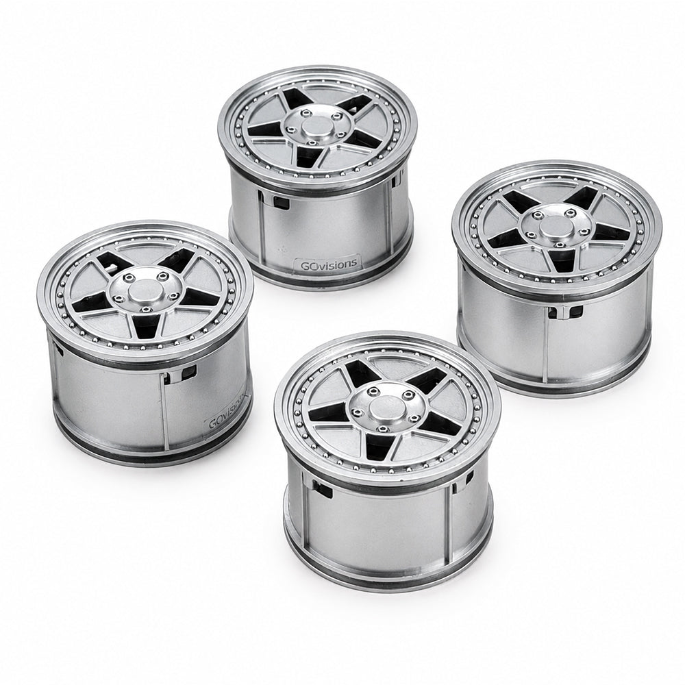F40 Custom Wheel Rims, 1:8 Scale Building Block Wheels, Size 4.4cm x 6.5cm, Compatible with Technic 42115 42083 MOC Car Model, 4 Colors Available White/Black/Silver/Gold, Building Bricks Modification Accessories