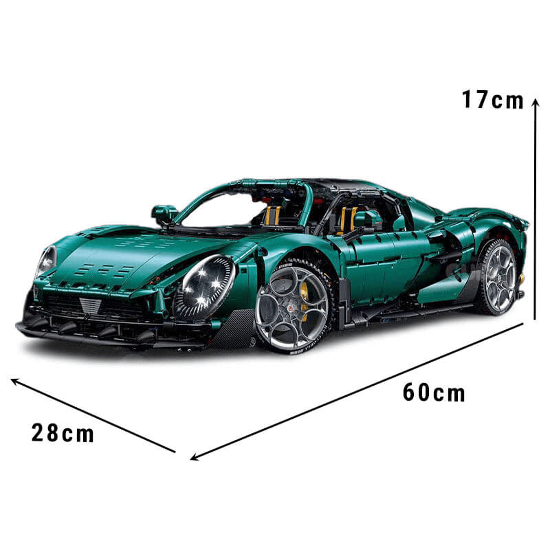 GULY-10621 1:8 Sports Car Alfa Romeo Chrome Version Building Block Set 4208pcs Adult Collector Collectible Model Kit