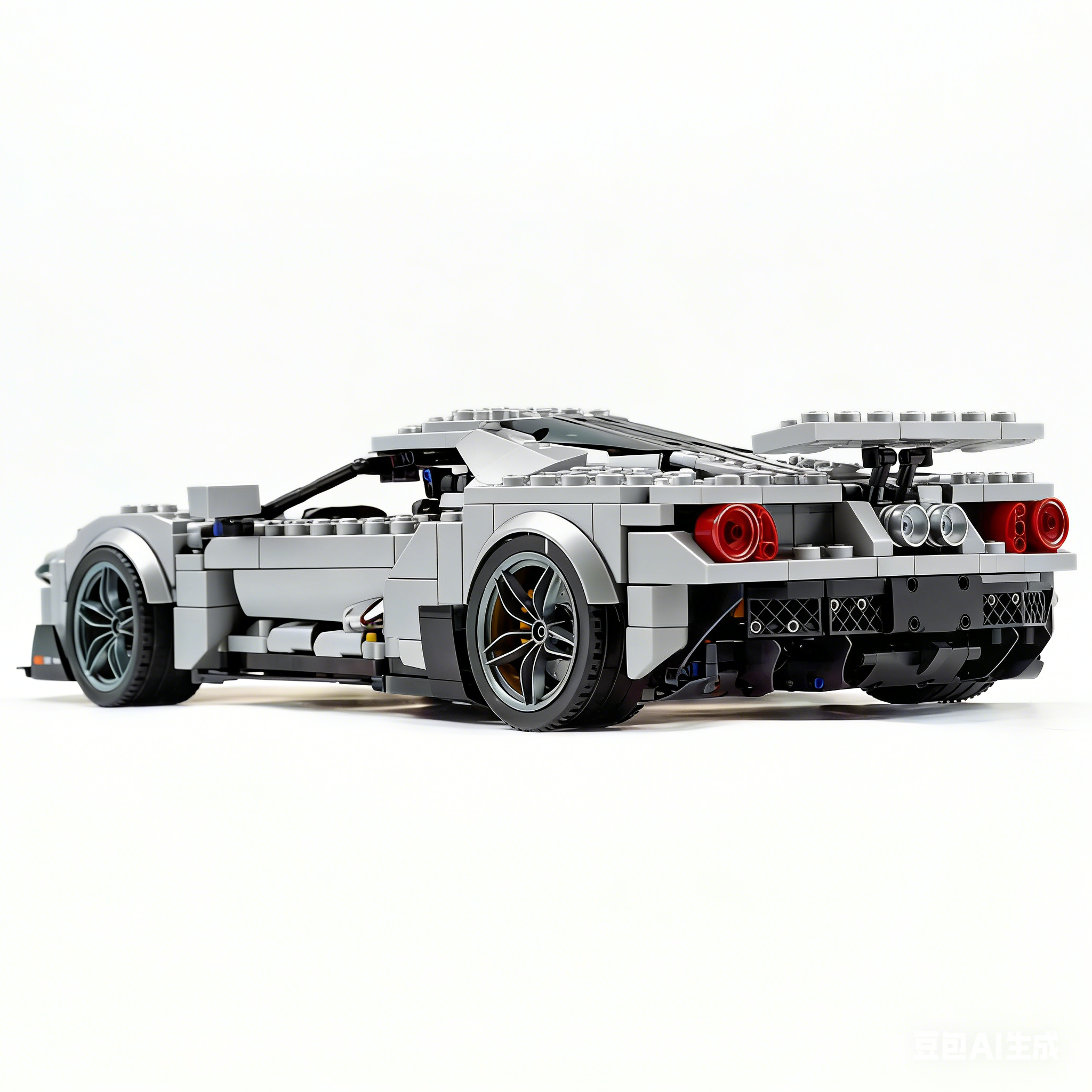 TGL-T5042 1:8 Sports Car Ford GT Custom Electroplated Silver Building Block Set 3056pcs Adult Collector Collectible Model Kit