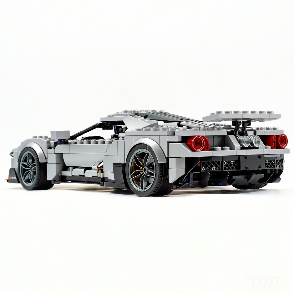 TGL-T5042 1:8 Sports Car Ford GT Custom Electroplated Silver Building Block Set 3056pcs Adult Collector Collectible Model Kit