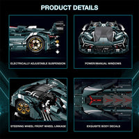 Dark Green Concept Supercar Model Building Blocks 3465pcs