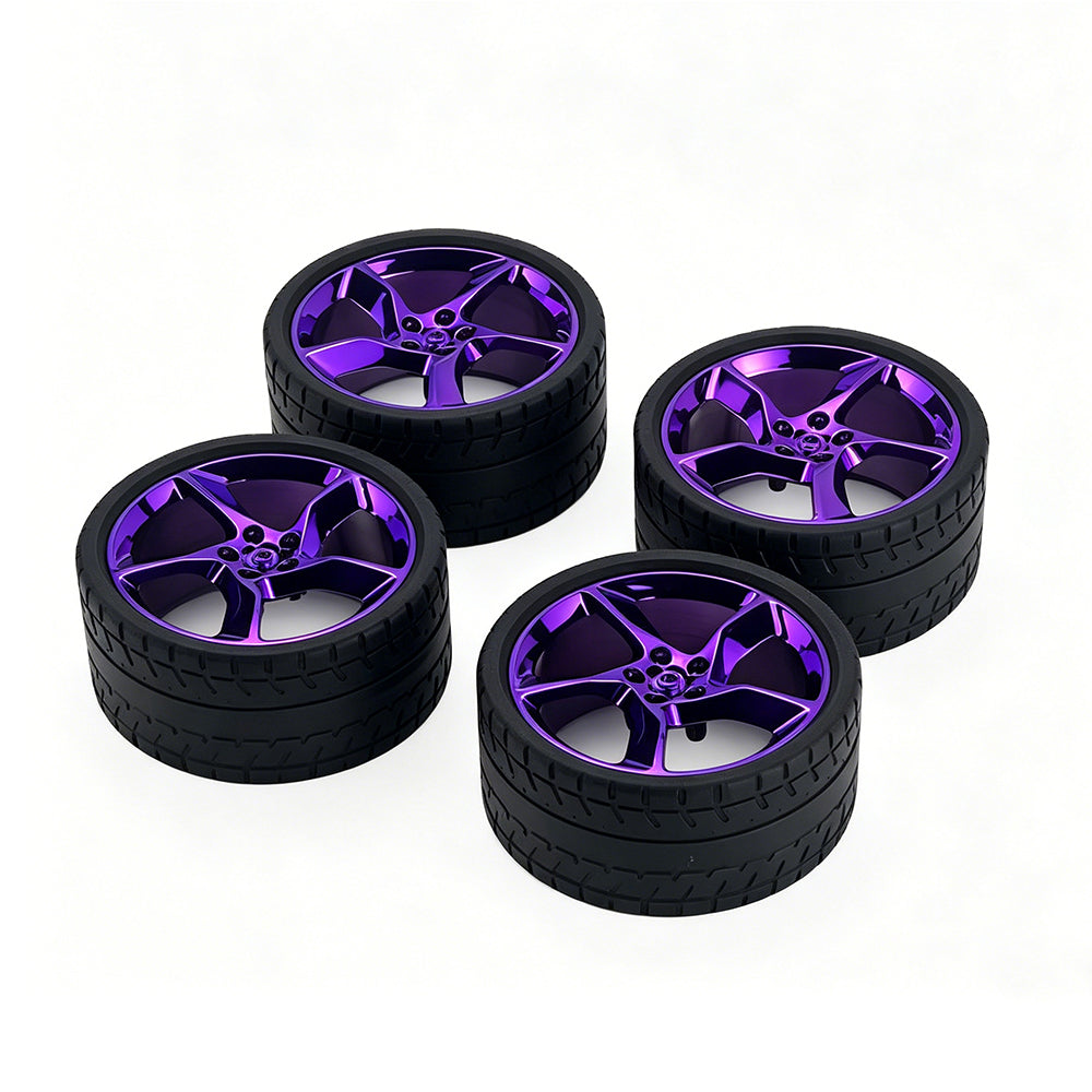 SP3 1:8 Building Block Wheel Rims 7.5×.4cm, Compatible with Technic 42172 42143 42232, 8 Colors Electroplated Series, MOC Model Car Mod Accessories