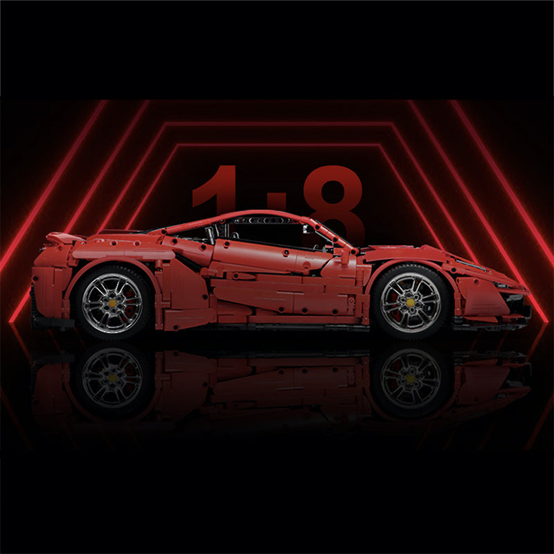 CADA-C61043 1:8 Sports Car Pista 488 – Static Version Building Block Set 3236pcs Adult Collector Collectible Model Kit