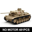 TK9002 1:8 Panzer III Tank Building Blocks, 481 PCS WW2 German Dark Gray Medium Tank Static Model, Adult Collectible Building Brick Gift