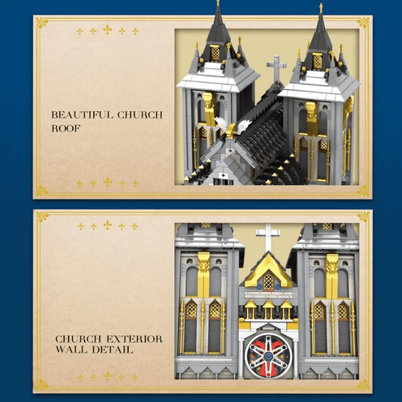 European century church building blocks 3467pcs