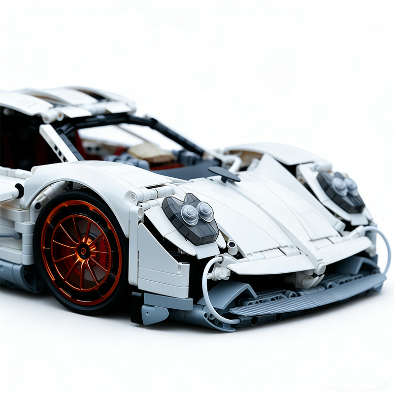 K BOX-10549 1:8 Sports Car Utopia UV-Painted White Building Block Set 4719pcs Adult Collector Collectible Model Kit