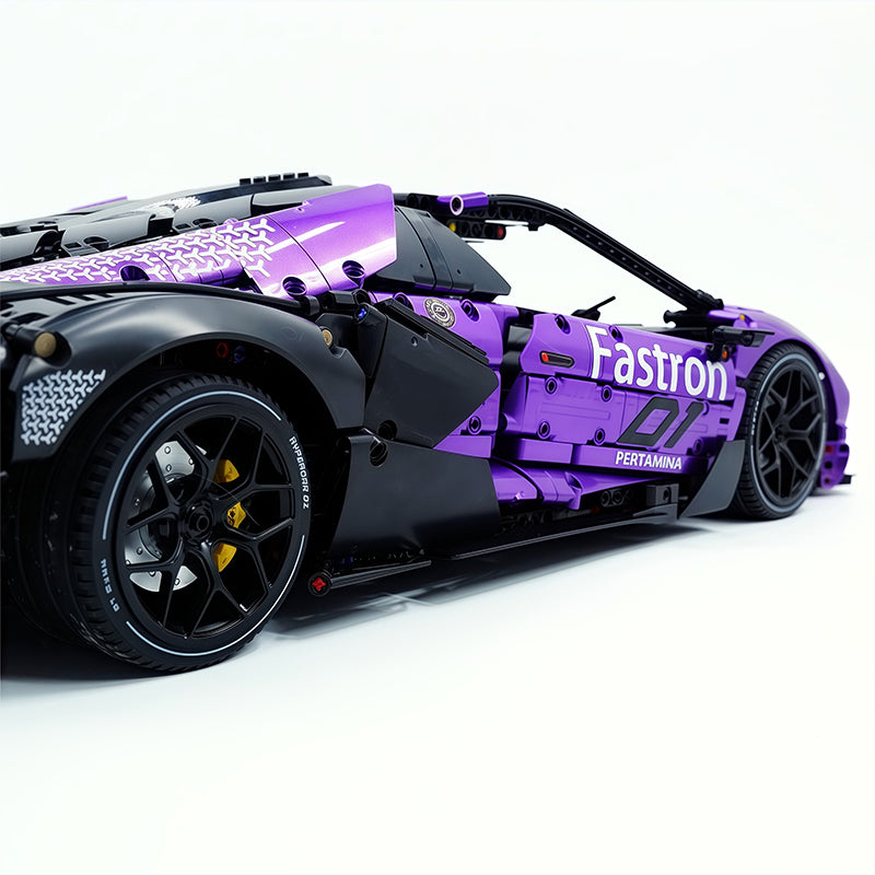TGL-SCV12 1:8 Sports Car Lamborghini Custom Purple Building Block Set 4100pcs Adult Collector Collectible Model Kit