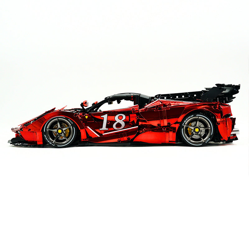 CADA-C61505 1:8 Sports Car LaFerrari Custom Electroplating Red Building Block Set 4739pcs Adult Collector Collectible Model Kit