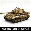 TK8004 1:8 King Tiger Tank Building Blocks, 2143 PCS WW2 Camouflage Heavy Tank Static Model, Adult Collectible Building Brick Gift