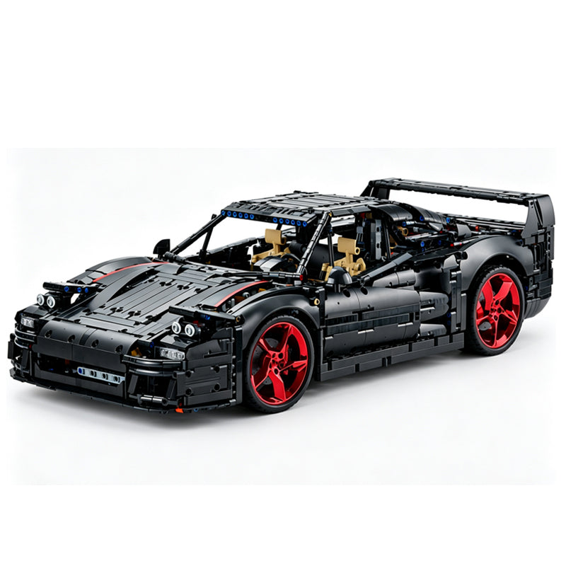 MOC-273570 Black Ferrarl F40 1:8 Scale Building Block Car | 3223 Pieces Ultimate Sports Car Model Kit