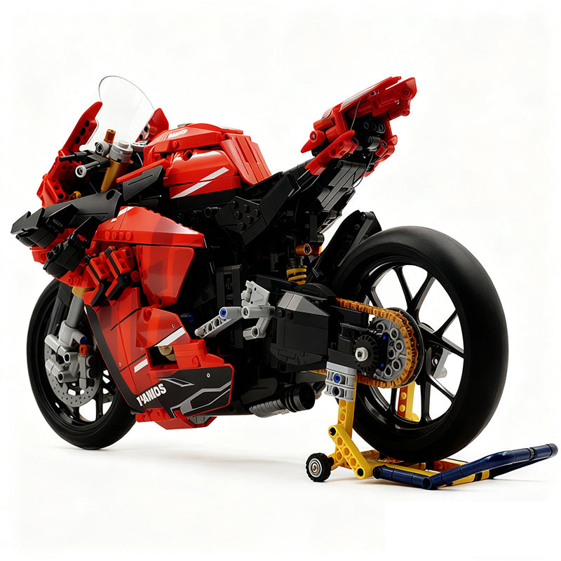 672101 Motorcycle Car Model Building Blocks MOC Racing V4S Vehicles Bricks  2129pcs