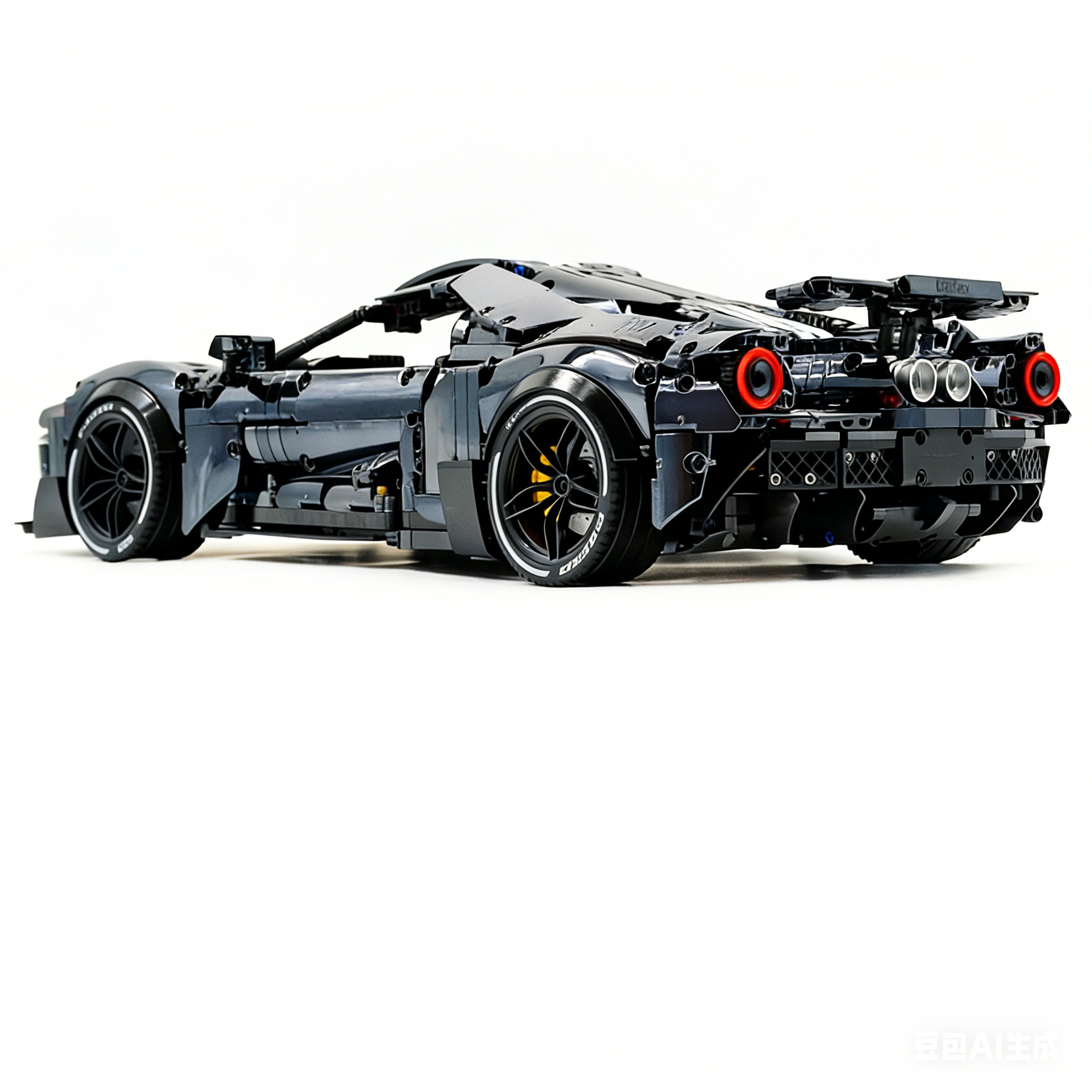 TGL-T5042 1:8 Sports Car Ford GT Custom Electroplated Black Building Block Set 3056pcs Adult Collector Collectible Model Kit