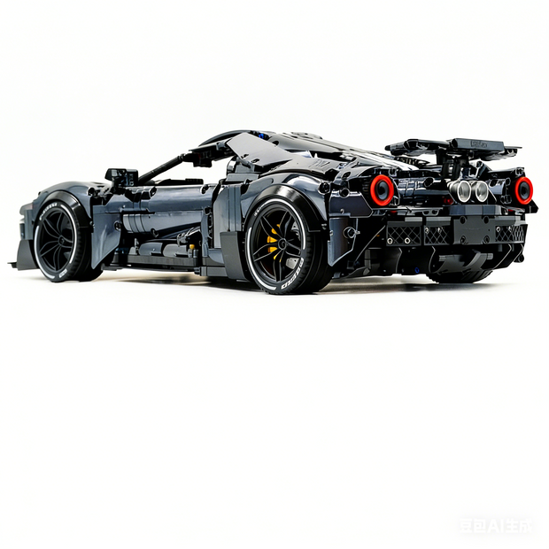 TGL-T5042 1:8 Sports Car Ford GT Custom Electroplated Black Building Block Set 3056pcs Adult Collector Collectible Model Kit