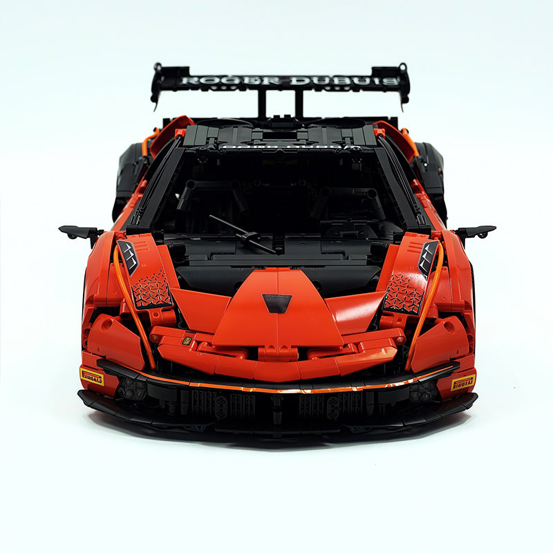 TGL-SCV12 1:8 Sports Car Lamborghini Custom Red Building Block Set 4100pcs Adult Collector Collectible Model Kit