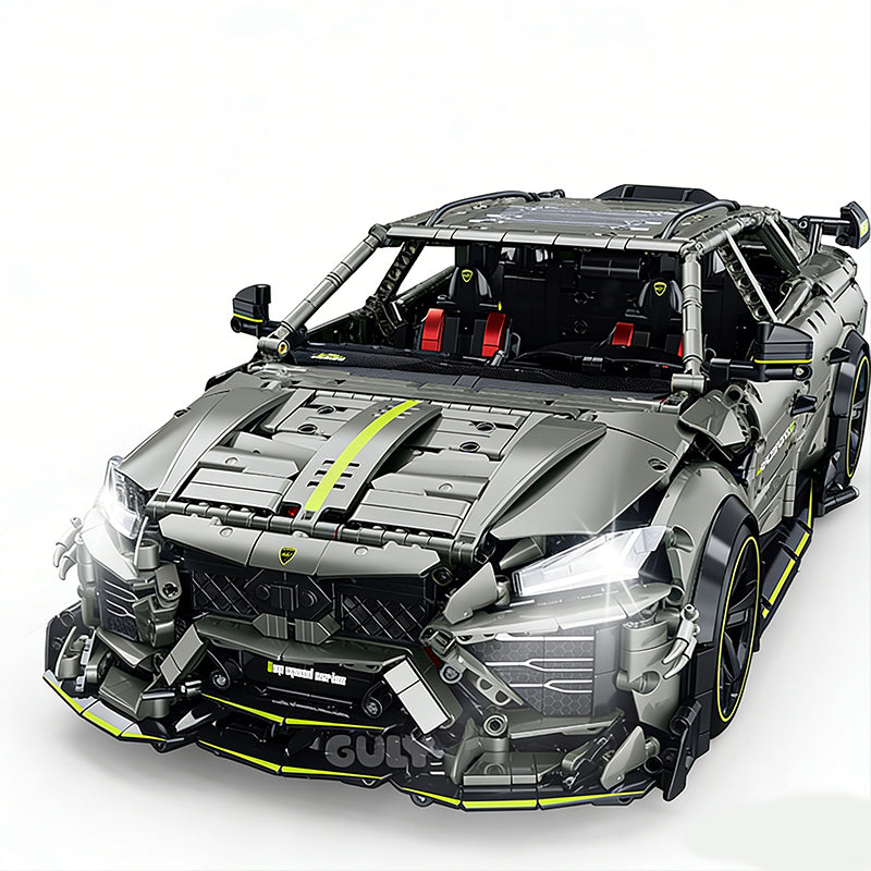 GULY-10636 1:8 Sports Car Lamborghini Urus Drift Stunt Building Block Set 3223pcs Adult Collector Collectible Model Kit