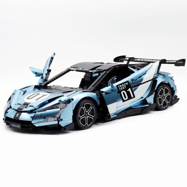 CADA-C64011 1:8 Sports Car YangWang U9 Custom Edition blue and black Building Block Set 3671pcs Adult Collector Collectible Model Kit