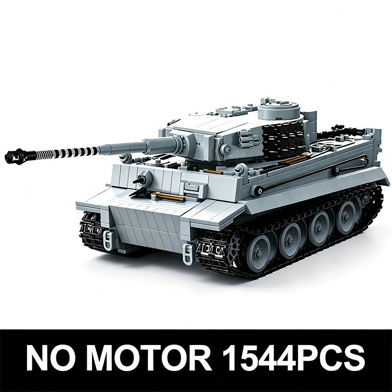 TK8001 1:8 Tiger I Tank Building Blocks, 1544 PCS WW2 Military Tank Model, Adult Collectible Building Brick Gift