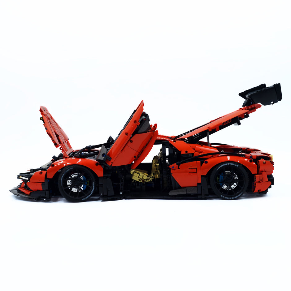 GULY-10624 1:8 Sports Car Series-Lamborghini Custom Orange Building Block Set 4105pcs Adult Collector Collectible Model Kit