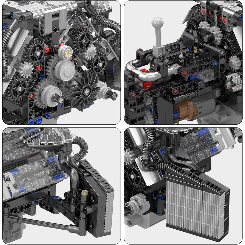 Twin Turbo W12 German Engine 870pcs
