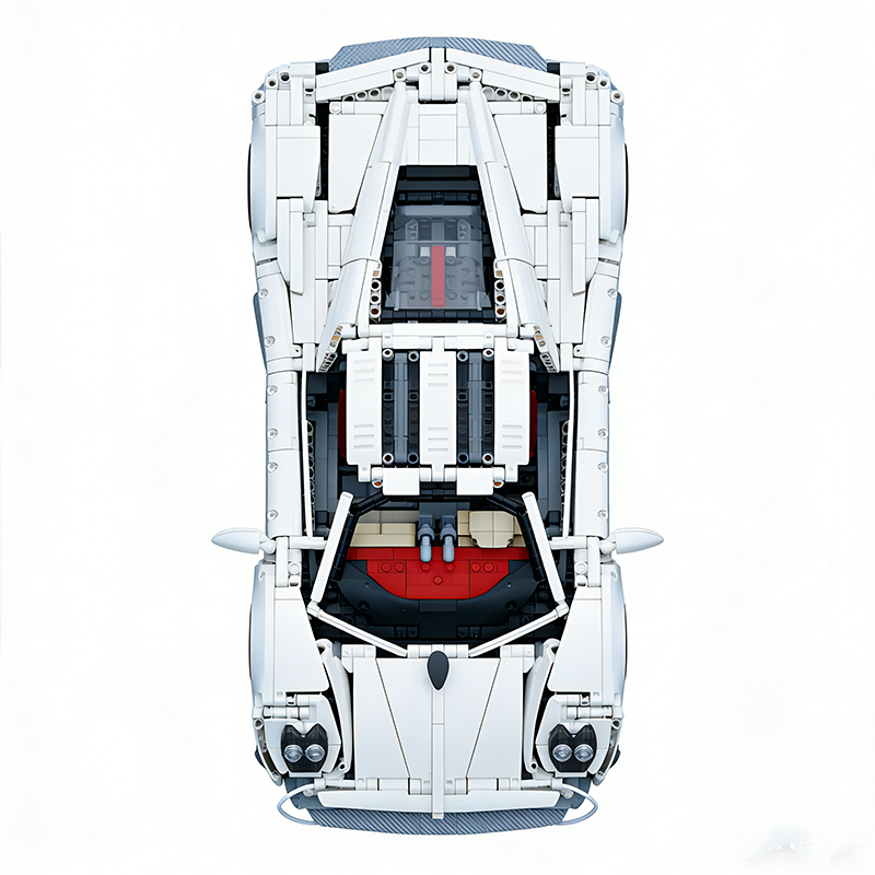 K BOX-10549 1:8 Sports Car Utopia UV-Painted White Building Block Set 4719pcs Adult Collector Collectible Model Kit