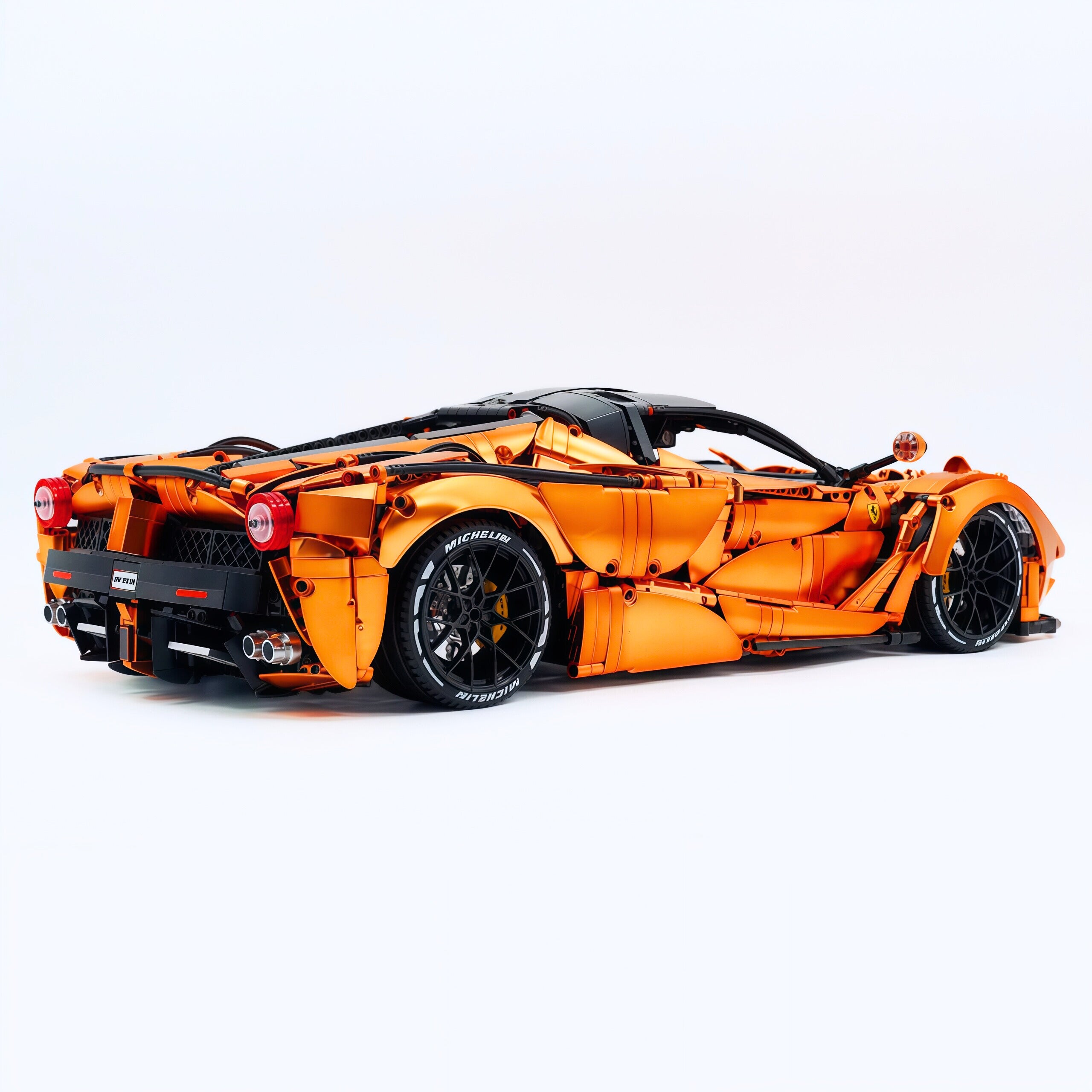 CADA-C61505 1:8 Sports Car LaFerrari Electroplating Orange Building Block Set 4739pcs Adult Collector Collectible Model Kit