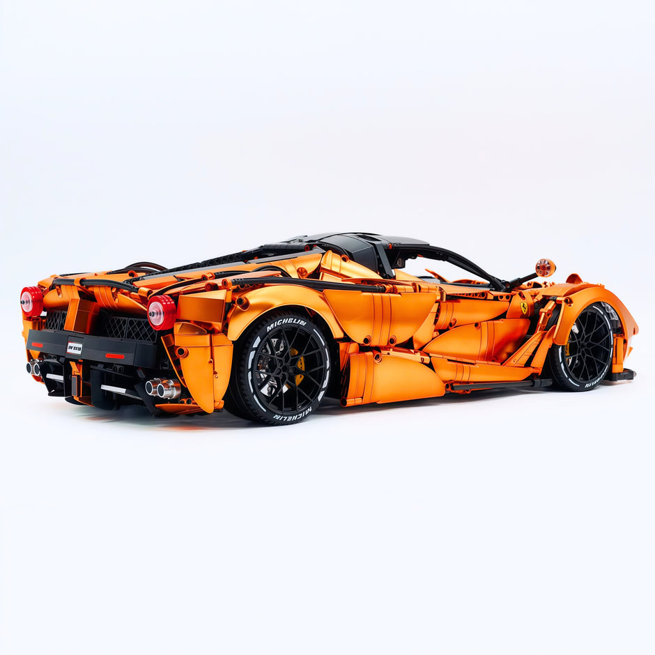 CADA-C61505 1:8 Sports Car LaFerrari Electroplating Orange Building Block Set 4739pcs Adult Collector Collectible Model Kit