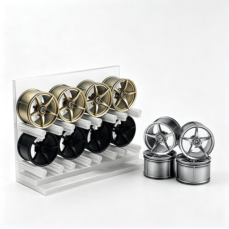 MOC Building Block 6# Wheel Rims 6.5cm Outer Diameter 4.4cm Width, 1:8 Scale Technic Car Replacement Parts Compatible with 42115 42083, 6 Colors, Rims Only or Rims + Tires Combo