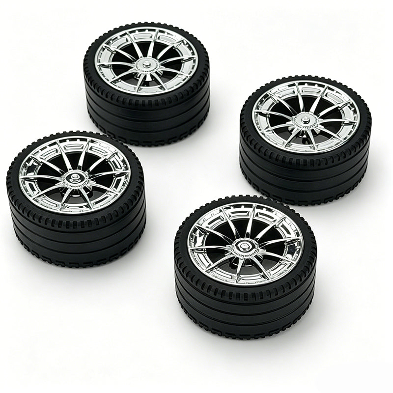 Benz Style 1:8 Building Block Wheel Rims 6.6×4.2cm, Compatible with Technic 42115 42083, 5 Electroplated Color Options, MOC Supercar Model Mod Accessories