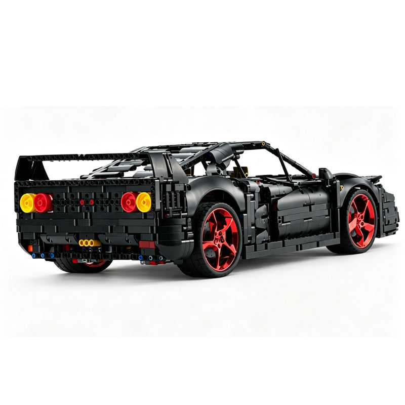MOC-273570 Black Ferrarl F40 1:8 Scale Building Block Car | 3223 Pieces Ultimate Sports Car Model Kit