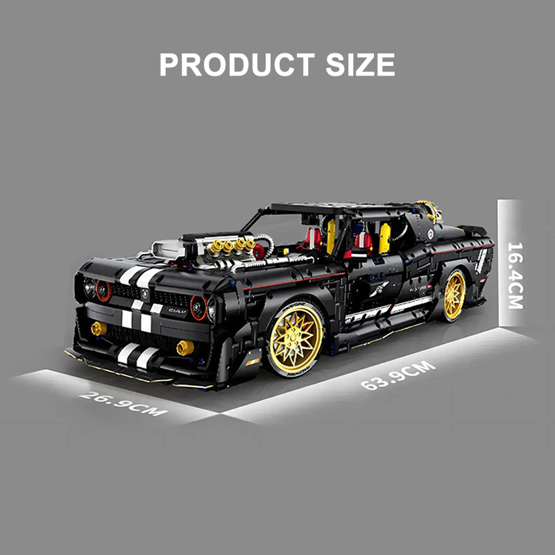GULY-10637 1:8 Sports Car Dodge Challenger Building Block Set 3751pcs Adult Collector Collectible Model Kit