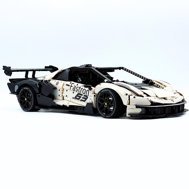 TGL-SCV12 1:8 Sports Car Lamborghini Custom White Building Block Set 4100pcs Adult Collector Collectible Model Kit