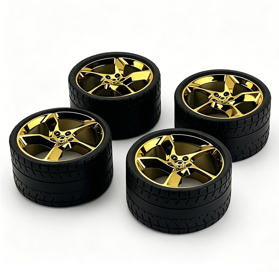 SP3 1:8 Building Block Wheel Rims 7.5×.4cm, Compatible with Technic 42172 42143 42232, 8 Colors Electroplated Series, MOC Model Car Mod Accessories