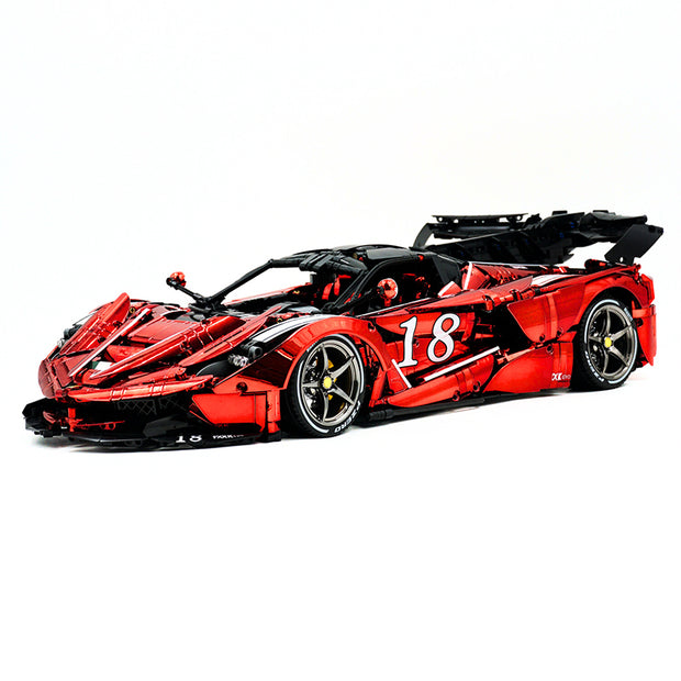 CADA-C61505 1:8 Sports Car LaFerrari Custom Electroplating Red Building Block Set 4739pcs Adult Collector Collectible Model Kit