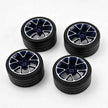 35187 1:8 Scale Building Block Wheel Rims, Size 6.5cm x 4.4cm, 4 Colors Available Black-Gold, Silver, Blue-White, Black, Compatible with Technic 42115 42083 MOC Car Model, Building Brick Modification Upgrade Parts