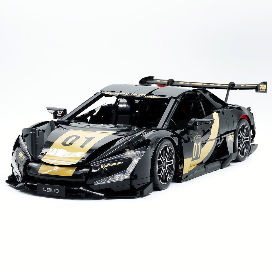 CADA-C64011 1:8 Sports Car YangWang U9 Custom Edition blue and black Building Block Set 3671pcs Adult Collector Collectible Model Kit