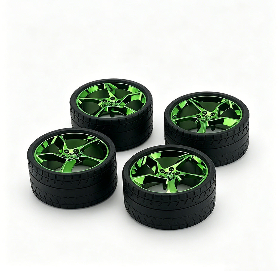 SP3 1:8 Building Block Wheel Rims 7.5×.4cm, Compatible with Technic 42172 42143 42232, 8 Colors Electroplated Series, MOC Model Car Mod Accessories