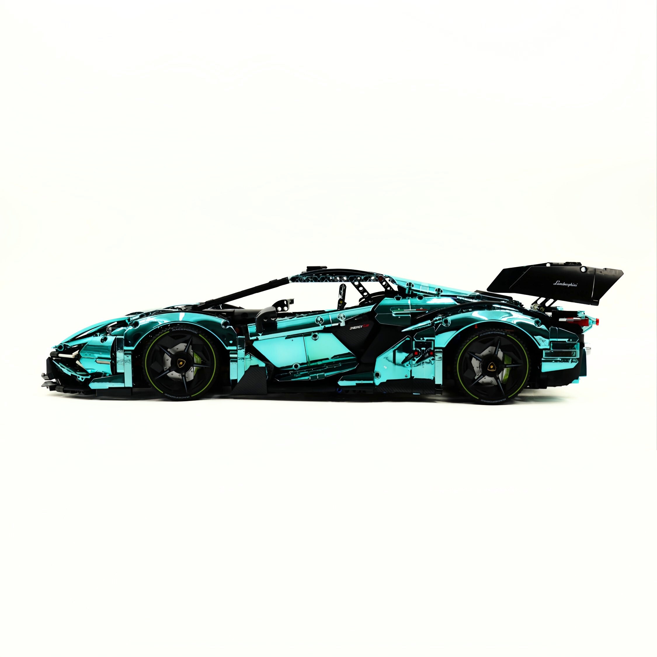 GULY-10635 1:8 Sports Car Lambo Custom Blue-green Building Block Set 3654pcs Adult Collector Collectible Model Kit