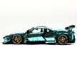 GULY-10623 1:8 Sports Car Italian Electroplated Tiffany Blue Building Block Set 3981pcs Adult Collector Collectible Model Kit