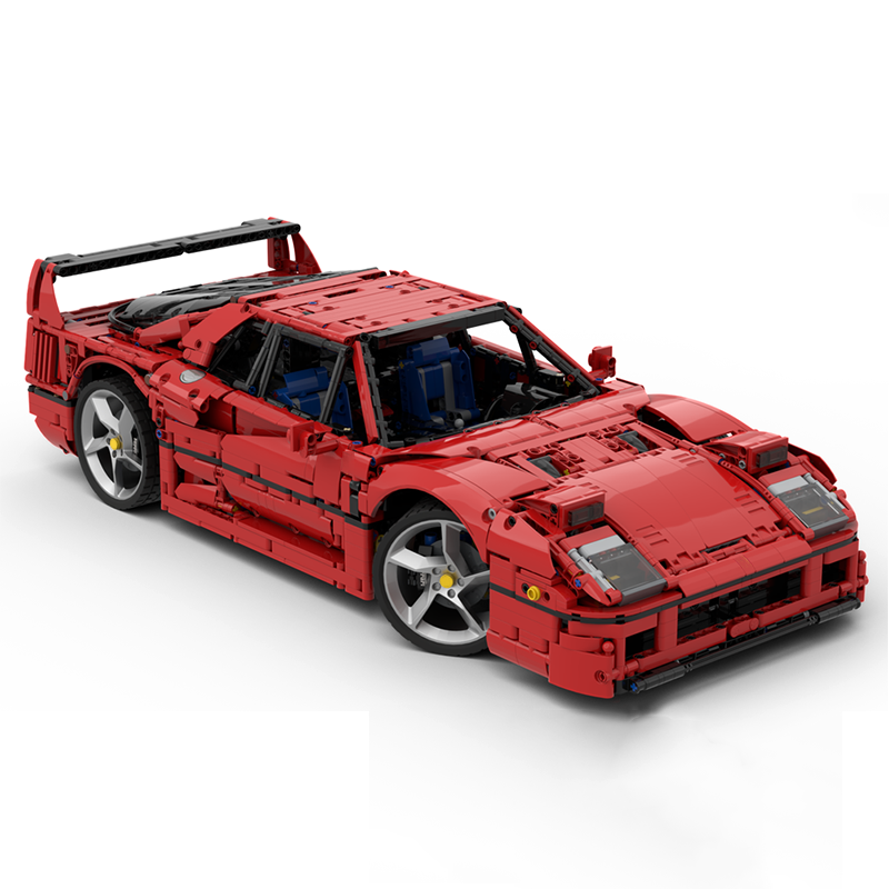 MOC-140404 1:8 Sports Car Ferrarі F40 Building Block Set 3603pcs Collectible Model Kit with Custom Wheels
