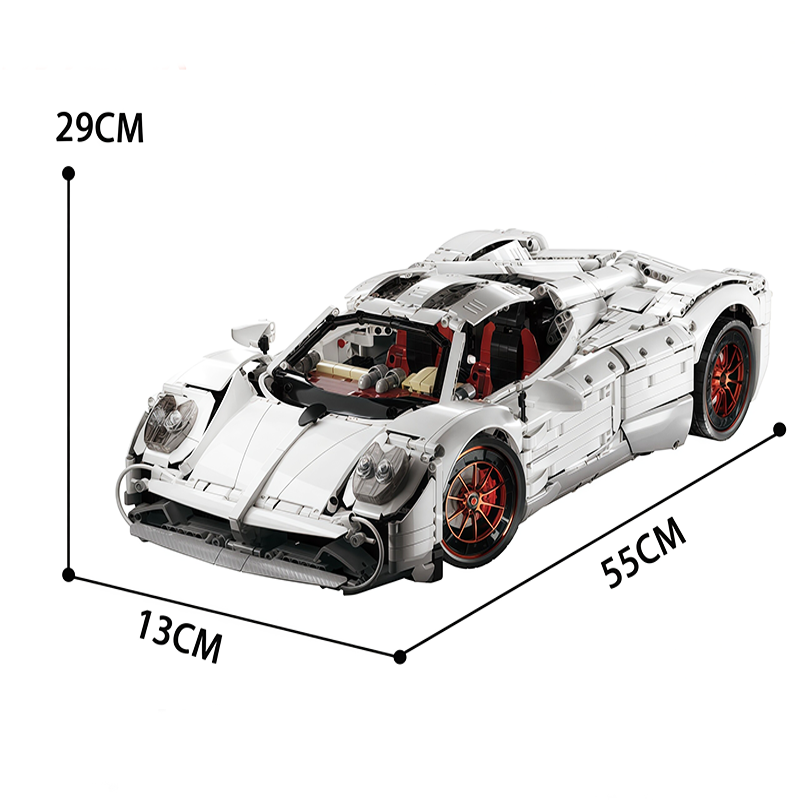 K BOX-10549 1:8 Sports Car Utopia UV-Painted White Building Block Set 4719pcs Adult Collector Collectible Model Kit
