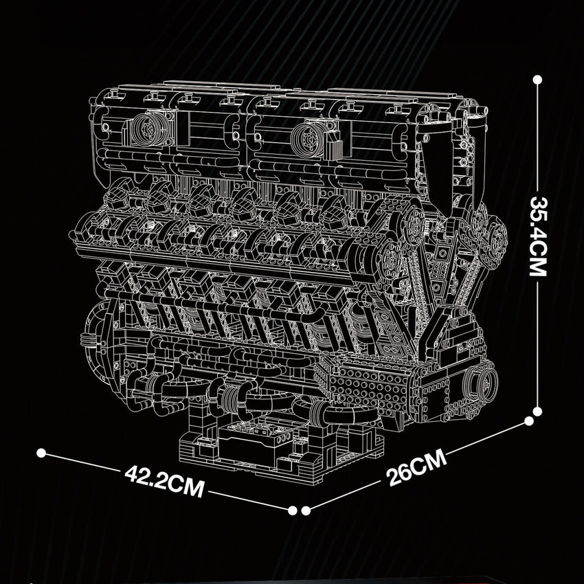 The Ultimate Italian Supercar V12 Engine 4718pcs