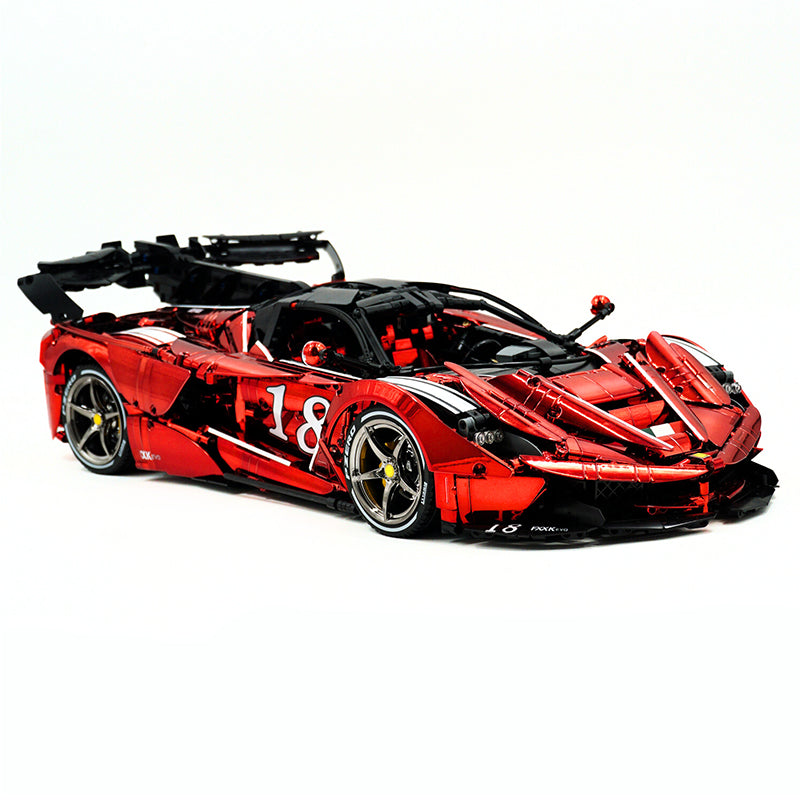 CADA-C61505 1:8 Sports Car LaFerrari Custom Electroplating Red Building Block Set 4739pcs Adult Collector Collectible Model Kit
