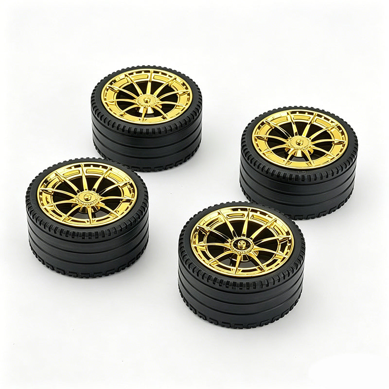 Benz Style 1:8 Building Block Wheel Rims 6.6×4.2cm, Compatible with Technic 42115 42083, 5 Electroplated Color Options, MOC Supercar Model Mod Accessories